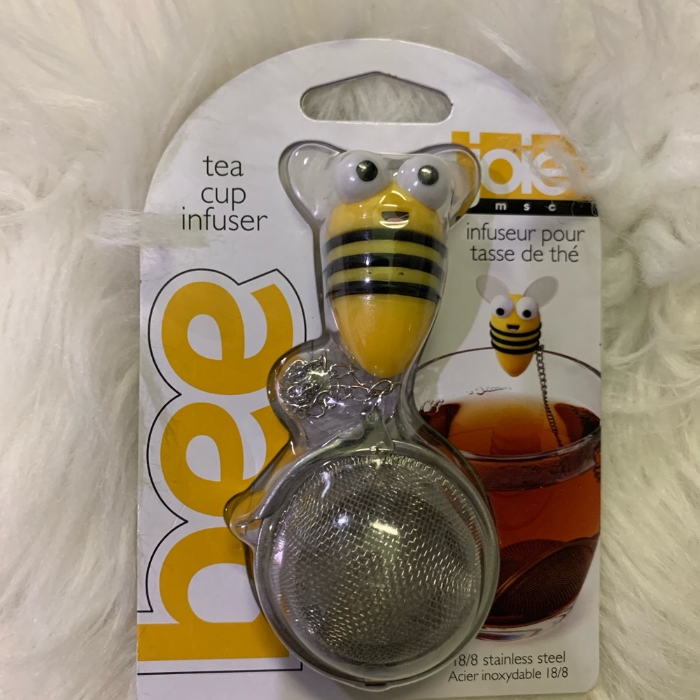🆕 Hoot stainless steel yellow bee Tea cup Infuser